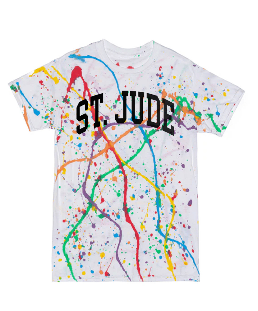 Collegiate Rainbow Splatter Tee - Youth